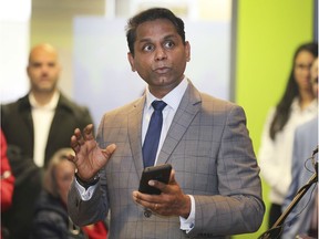 Rakesh Naidu speaks during a press conference on Friday, January 17, 2020, at the Unemployed Help Centre in Windsor.