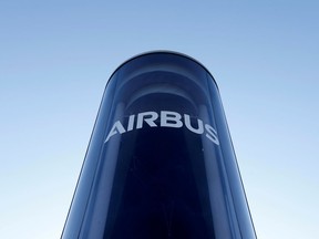 FILE PHOTO: The Airbus logo is pictured at Airbus headquarters in Blagnac near Toulouse, France, March 20, 2019.