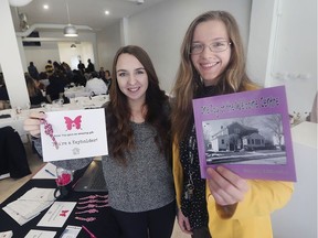 The Border City Living group hosted its first event on Sunday, Jan. 19, 2020, at its new space on Drouillard Road in Windsor. The Ambassadors Brunch was held at the newly renovated Dry Goods Building and was a fund-raiser for the Welcome Centre Shelter for Women. Ashley Dawson, left, and Larissa Cannon, community connections workers with the Welcome Centre for Women, display some of the group's fundraising items during the event.