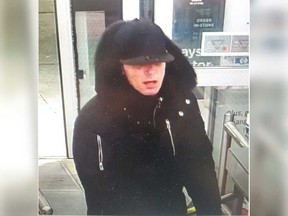 A security camera image of a suspect in the theft of two firearms and ammunition from the Canadian Tire at 4150 Walker Rd. in Windsor on Jan. 22, 2020.