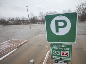 The municipal parking lot at Caron Avenue and University Avenue West, is pictured Tuesday, January 31, 2019.