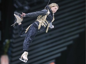 A performer with Cirque du Soleil's Axel production is shown during a rehearsal at the Little Caesars Arena in Detroit, MI. on Thursday, January 2, 2020.