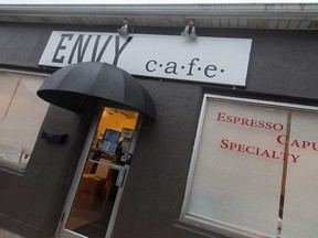 Envy Cafe at 188 Erie St. E. after it was raided by police on Jan. 15, 2020.