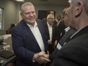 Premier Doug Ford attends a roundtable meeting at the Windsor-Essex Regional Chamber of Commerce, Tuesday, January 21, 2020.