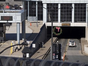 A vehicle enters the Detroit Windsor Tunnel heading towards the American point of entry, Monday, January 6, 2020.