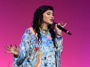 Pop singer Kesha performing at The Novo by Microsoft in Los Angeles, California, on Dec .10, 2019.