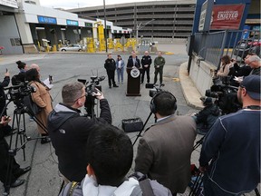 At the time of legalization of recreational marijuana in Canada, U.S. Customs and Border Protection officials addressed the media during a press conference in Detroit,, Mich., on Oct. 17, 2018, warning that crossing the border with pot remained illegal.