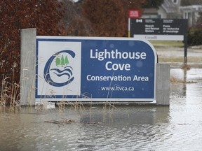 Some of the Lakeshore flooding is shown on Thursday.