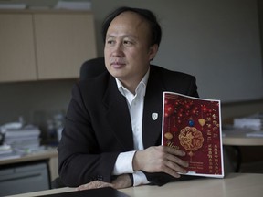 Zhenzhong Ma, president of the Chinese Association of Greater Windsor, is pictured in his office at the University of Windsor, Tuesday, January 28, 2020, after announcing the association's Lunar New Year celebration has been cancelled due to concerns over the coronavirus.