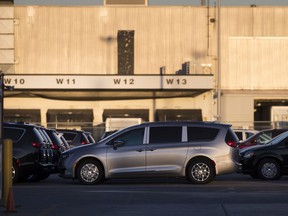 WINDSOR, ONT:. JANUARY 6, 2020 -- Chrysler Pacifica's are parked at the Windsor Assembly Plant, Monday, January 6, 2020.