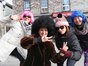 Anne Rota (left), the Town of Amherstburg's manager of tourism and culture, poses with staff members Sarah Van Grinsven, Jen Ibrahim, and Kelly O'Rourke on Dalhousie Street — site of the outdoor dance party for Amherstburg's new TRUE Festival on Feb. 15, 2020.