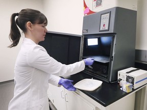 The Windsor Cancer Research Group at the University of Windsor unveiled new imaging equipment on Thursday, January 23, 2020, purchased with contributions from Caesars Windsor's Concerts for a Cure Campaign. Bre-Anne Fifield, a research assistant works with the new imaging equipment.