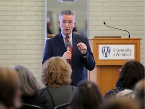 University of Windsor Provost Dr. Douglas Kneale during the University's Strategic Mandate Agreement3 town hall meeting for students, faculty, and staff in the Winclare Room, Vanier Hall, Wednesday.