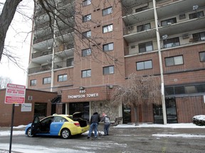 Thompson Tower at 495 Glengarry Ave. Thursday. The Windsor Essex Community Housing Corporation is seeking federal dollars to update its housing stock.