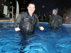 On the eve of retirement after 36 years in uniform, Windsor Police Service deputy Chief Brad Hill got wet for a good cause on Friday, Feb. 28, 2020, at the 6th annual Windsor Essex Polar Plunge which took place outside the Windsor International Aquatic and Training Centre. About 240 participants took the icy plunge, raising more than $60,000 for Special Olympics.