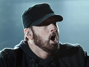 Eminem performs onstage during the 92nd Annual Academy Awards at Dolby Theatre on Feb. 9, 2020, in Hollywood, Calif.