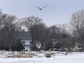 The Lake St. Clair shoreline in Tecumseh is shown on Monday, February 17, 2020.