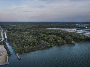 An aerial view of Ojibway Shores, Windsor's last remaining natural shoreline, is pictured Thursday, May 16, 2019.