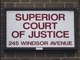 The Superior Court of Justice building in downtown Windsor.