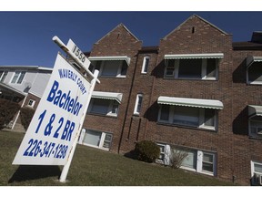 WINDSOR, ONT:. FEBRUARY 20, 2020 -- A rental sign outside of 1556 Goyeau St., is pictured Thursday, February 20, 2020.