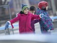 Noufa Alkwisem, a newcomer from Syria, is all smiles on the ice at the 5th annual Newcomer Skate at Charles Clark Square on Feb. 1, 2020.