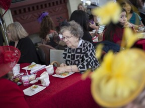 Tea is served at the Essex Train Station as approximately two dozen attendees enjoyed tea and sandwiches as they donned their fascinators on Feb. 9, 2020.