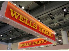 A Wells Fargo logo is seen at the SIBOS banking and financial conference in Toronto, Oct. 19, 2017.