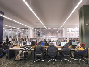 The new branch of the Windsor Public Library officially opened on Monday, February 3, 2020, inside the Paul Martin Building on Ouellette Ave. A view of the new space is shown.