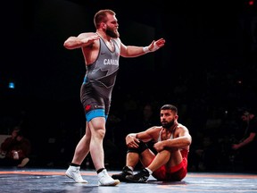 Tecumseh's Jordie Steen (standing) will try to make Canada's Olympic team this weekend at the Pan-American Olympic Wrestling Qualifier in Ottawa.