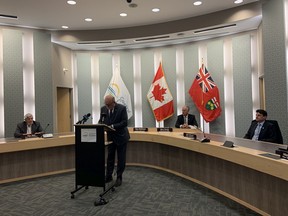 Essex County Warden Gary McNamara is shown on March 22, 2020, signing the county's declaration of a state of emergency in response to the COVID-19 pandemic, a move that was supported by all of Essex County's mayors.