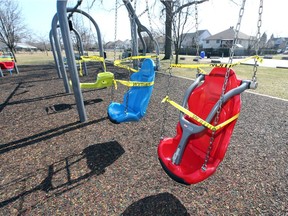 Swings and playground equipment are now off limits at Lacasse Park Monday.