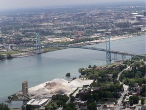 WINDSOR, ON. JUNE 18, 2019. --   An aerial photo of the Ambassador Bridge is shown on Tuesday, June 18, 2019.