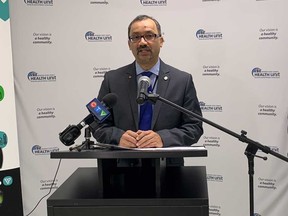 Dr. Wajid Ahmed, Medical Officer of Health for the Windsor-Essex County Health Unit, speaks to media on March 24, 2020.