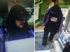 Security camera images of a man who OPP describe as a person of interest in relation to the fire that struck the Wineology location in Tecumseh on March 2, 2020.