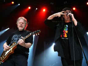 Randy Bachman (L) and Burton Cummings (R), formerly of The Guess Who, performing together in Ottawa in June 2006.