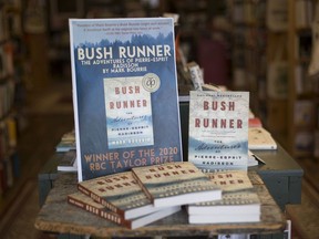 Bush Runner: The Adventures of Pierre-Esprit Radisson, seen on display at Biblioasis on March 4, 2020, is the winner of the 2020 RBC Taylor Prize.