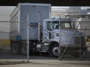 An FCA Transport truck is pictured at the Windsor Assembly Plant, Monday, March 16, 2020.