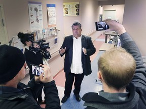 Windsor Regional Hospital CEO David Musyj is seen holding a news conference in this file photo from March.
