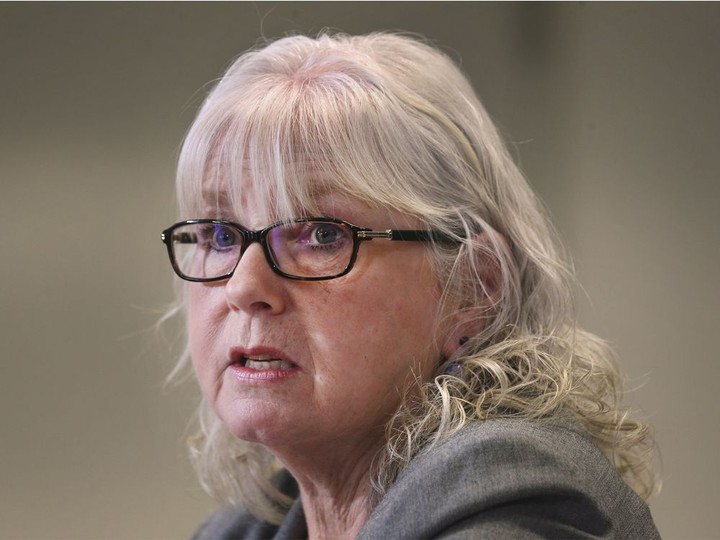  Janice Kaffer, President and CEO of Hôtel-Dieu Grace Healthcare speaks during a press conference on Thursday, March 12, 2020 where she told reporters a physician that works within the organization has developed symptoms that are similar to COVID-19.
