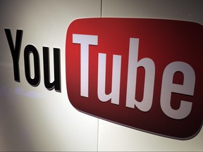 A picture shows a You Tube logo on December 4, 2012 during LeWeb Paris 2012 in Saint-Denis near Paris.