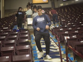 Students from St. Thomas of Villanova Catholic High School take part in the 11th annual iClimb for United Way/Centraide Windsor-Essex County, at the WFCU Centre, Wednesday, March 4, 2020.