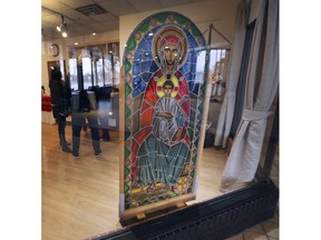 An opening reception was held on Wednesday, March 11, 2020, for the Serbian Heritage Museum at the Serbian Community Centre in Windsor, ON. The exhibit features items from our the centre's collection, including art, jewellery, textiles, instruments and vintage coins. A stained glass window that was replaced from a local Serbian church is shown.