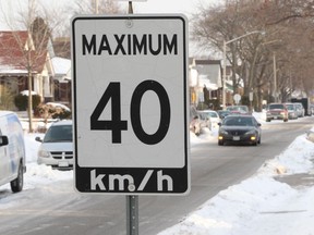 A 40 km/h speed sign is displayed on Hall Avenue in Windsor.