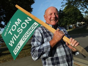 Former Windsor city councillor Tom Wilson campaigning for re-election in the Ward 7 byelection of 2013.