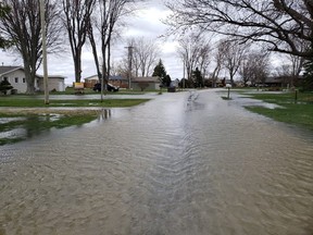 Overland flooding at Lighthouse Cove in Lakeshore on April 21, 2020.