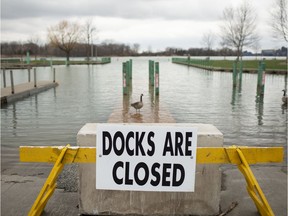 The boat ramp at Gil Maure Park in LaSalle is closed due to the provincial government's emergency order to shut down all outdoor recreational amenities, Wednesday, April 1, 2020.