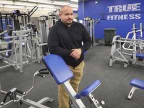 Luis Mendez, owner of True Fitness in Windsor, stands in his business location at 443 Ouellette Ave. on April 29, 2020.