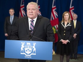 CP-Web. Ontario Premier Doug Ford speaks at the daily briefing at Queen's Park in Toronto, Monday, April 27, 2020.
