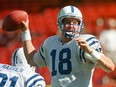 Indianapolis Colts quarterback Peyton Manning throws a touchdown pass in this file photo.