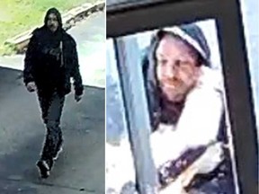 Surveillance camera images of a man who committed sexual assault and assault in Windsor's west end on April 2, 2020.
